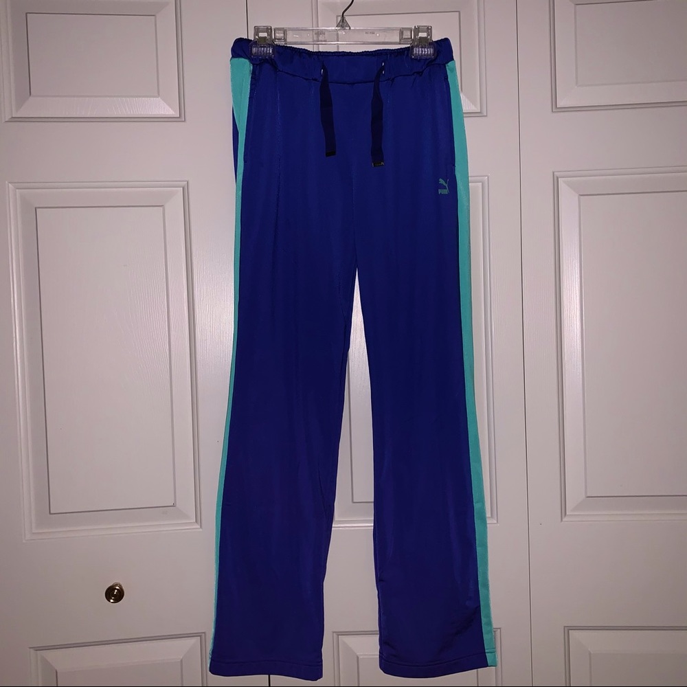 Puma purple and teal track pants size medium